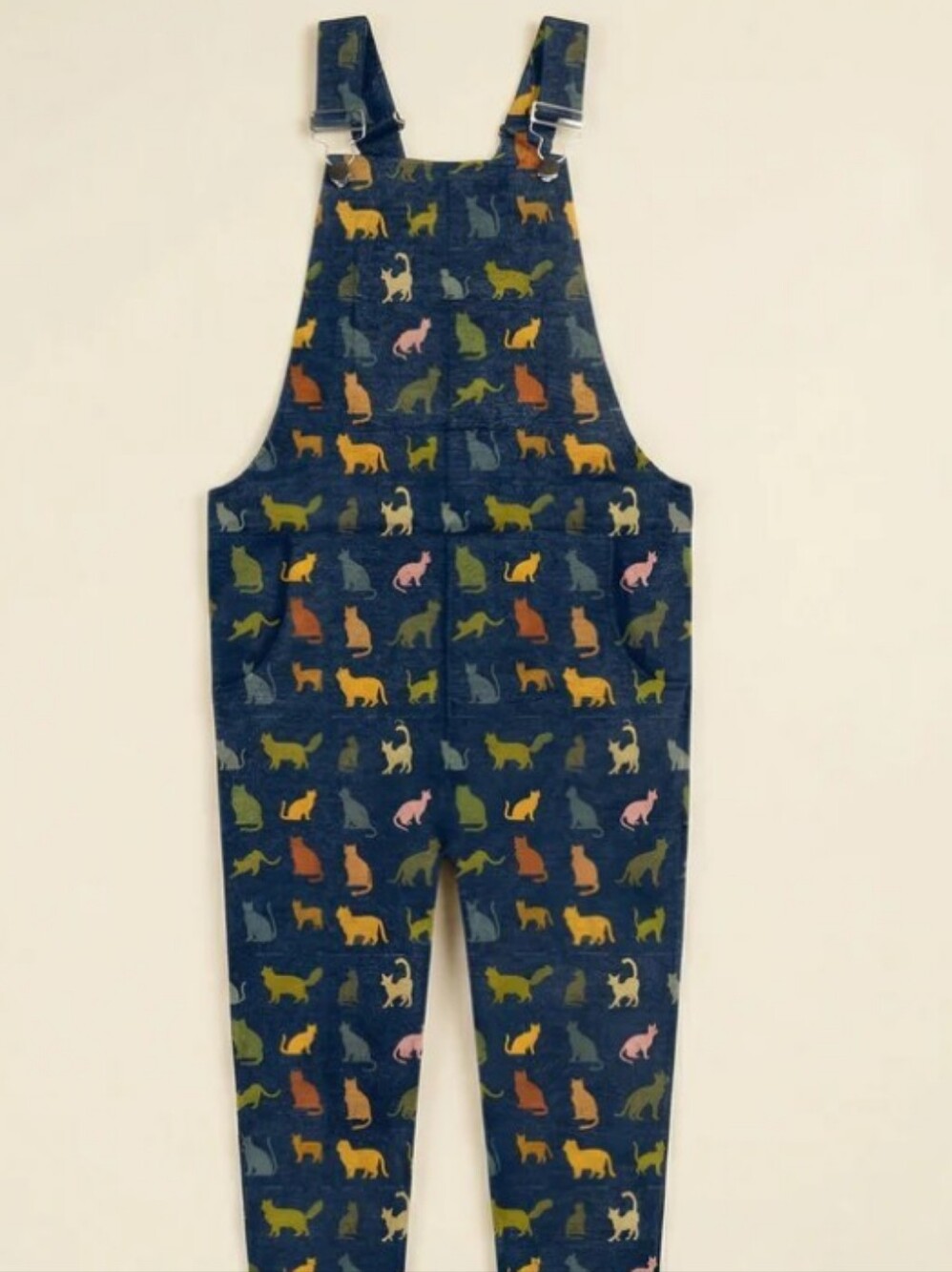Overalls! Cat Print Cozy Cotton Stretch